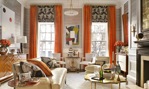 Orange layered curtains