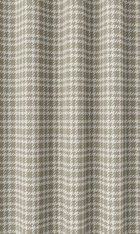 Check Patterned Home Décor Fabric Sample (Beige/ White)