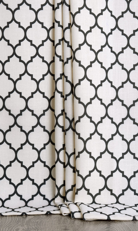 Moroccan Tile Patterned Shades (Milky White/ Black)