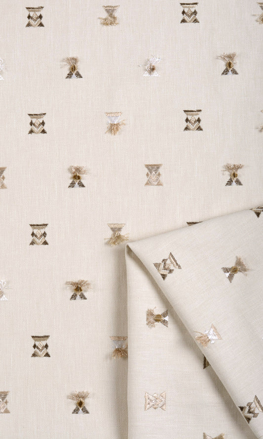 Embroidered Blinds (Beige/ Brown/ White)