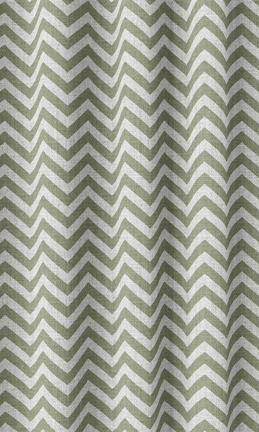 Modern Chevron Print Roman Shades (Green/ White)