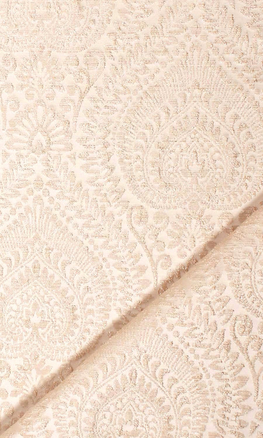 Textured Floral Home Décor Fabric By the Metre (Cream)