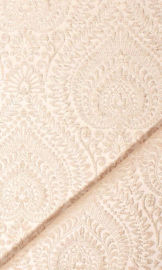 Textured Floral Home Décor Fabric Sample (Cream)
