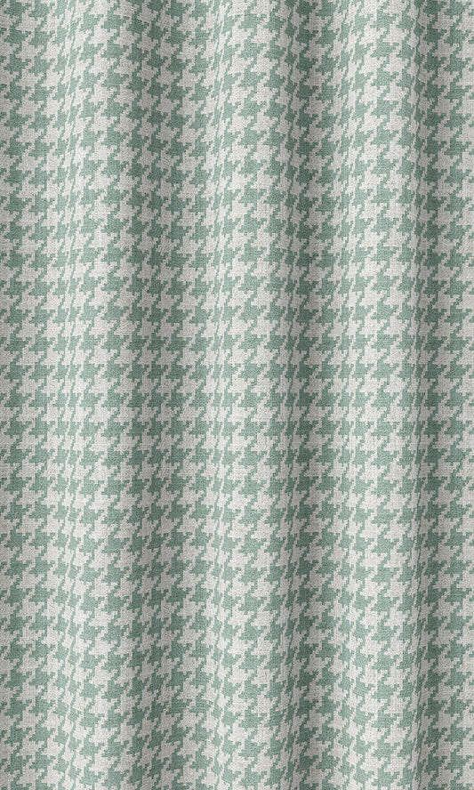 Houndstooth Print Custom Home Décor Fabric By the Metre (Blue/ White)