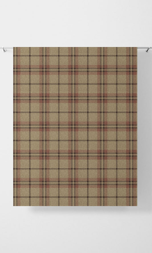 Check Patterned Home Décor Fabric By the Metre (Beige/ Red)