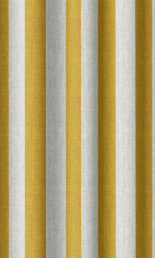 Modern Striped Print Home Décor Fabric By the Metre (Yellow/ White)