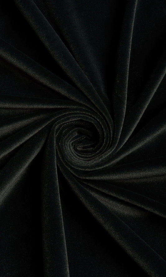 Velvet Home Décor Fabric By the Metre (Black)
