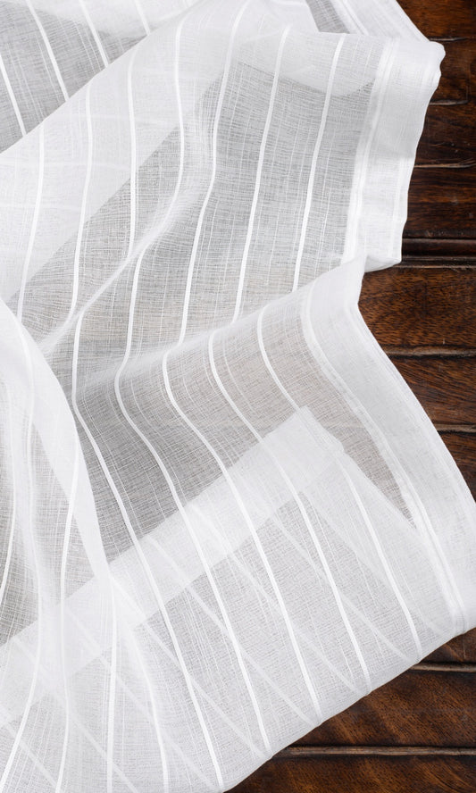 Striped Sheer Roman Blinds (White)