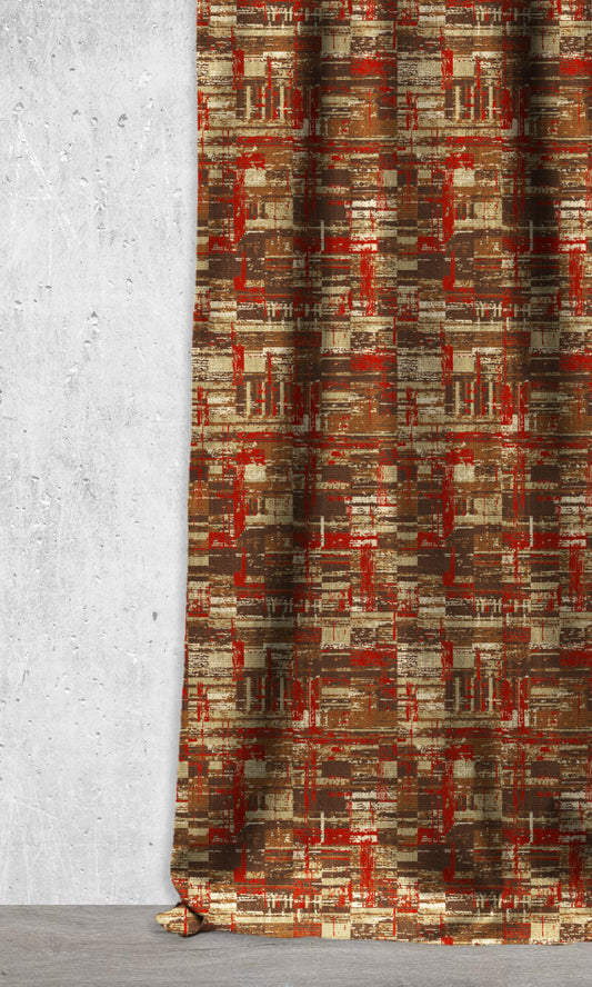 Made-to-Order Kilim Home Décor Fabric By the Metre (Red/ Brown)