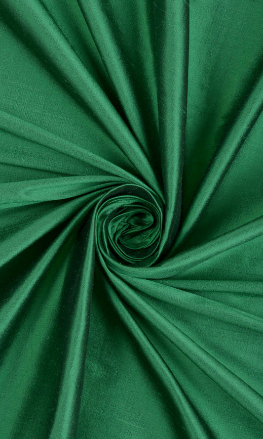 Plain Shantung Silk Custom Roman Blinds (Emerald Green)