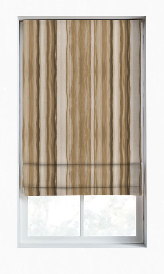 Room Darkening Striped Custom Shades (Brown/ Beige)