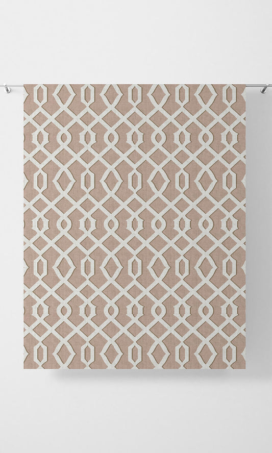 Trellis Patterned  Home Décor Fabric By the Metre (Soft Pink & White)