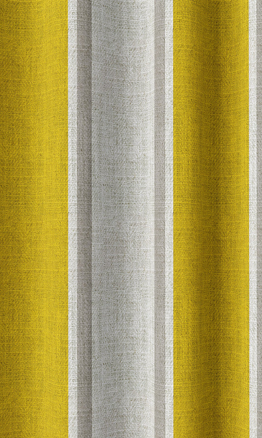 Striped Print Home Décor Fabric By the Metre (Linen White/ Yellow)