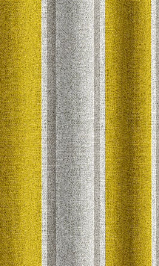 Striped Print Roman Blinds (Linen White/ Yellow)