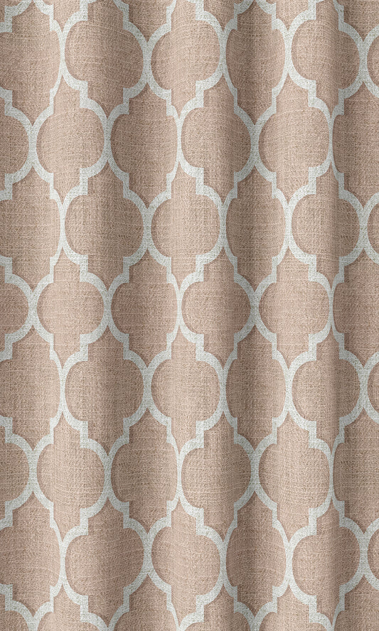 Trellis Tile Print Shades (Blush Pink/ White)