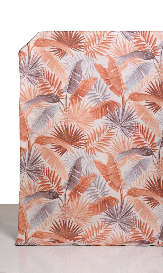 Botanical Floral  Home Décor Fabric By the Metre (Burnt Orange)