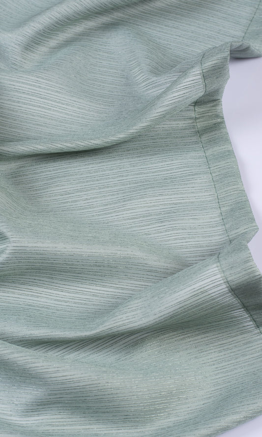 Striped Sheer Home Décor Fabric By the Metre (Sea Green)