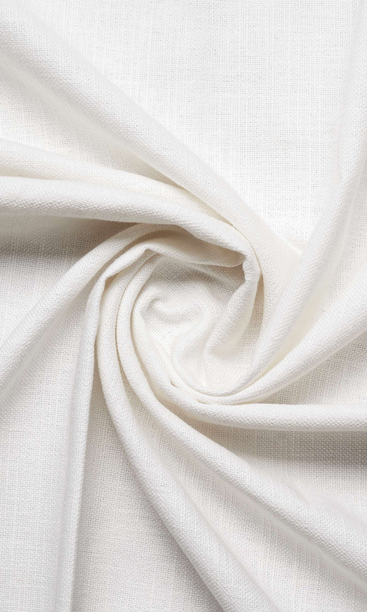 White Linen Custom Home Décor Fabric By the Metre (White/ Ivory)