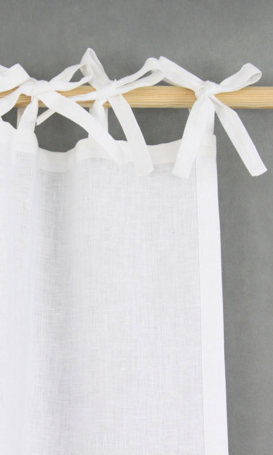 Custom White Linen Window Shades (White/ Ivory)