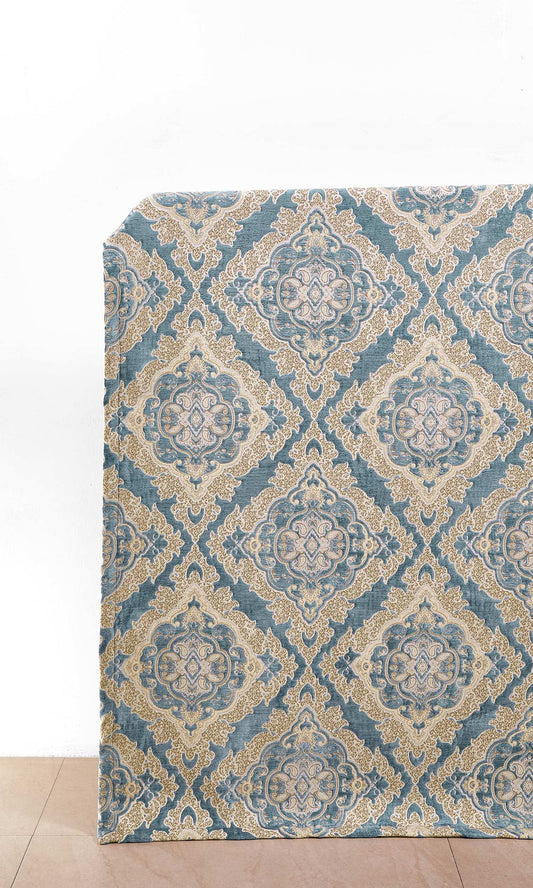 Made-to-Order Home Décor Fabric By the Metre (Beige/ Brown/ Blue)
