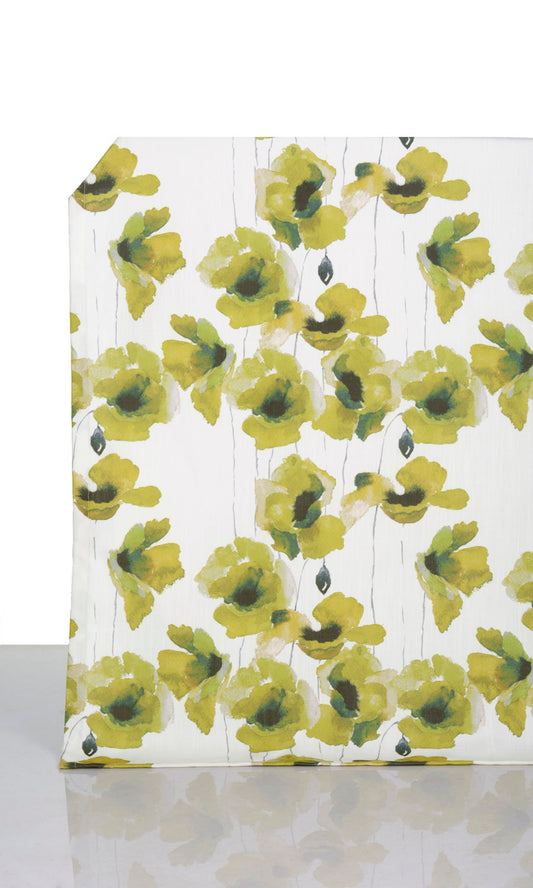 Water Lilies Floral Home Décor Fabric By the Metre (Yellow/ Green)