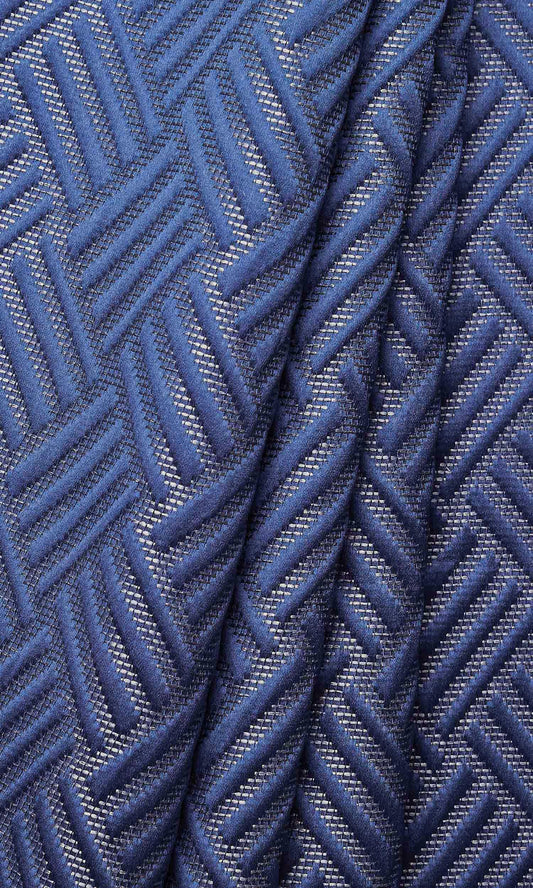Silk Blend Custom Size Window Home Décor Fabric By the Metre (Navy Blue)