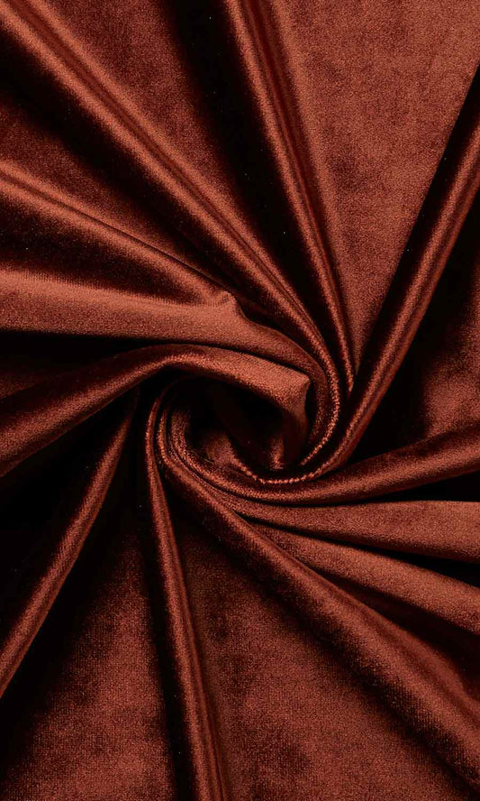 Velvet Custom Size Home Décor Fabric By the Metre (Orange Brown)