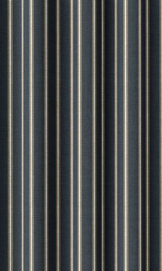 Modern Striped Print Shades (Navy Blue/ Brown)