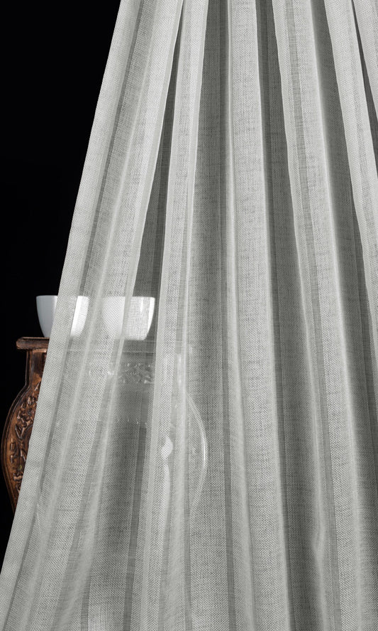 Textured Striped Sheer Window Blinds (Grey)