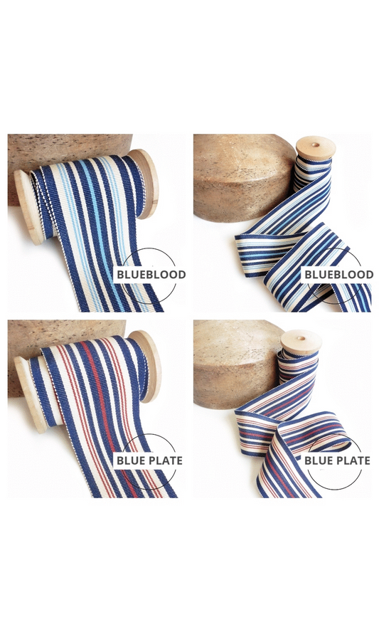 Striped cotton ribbon trim