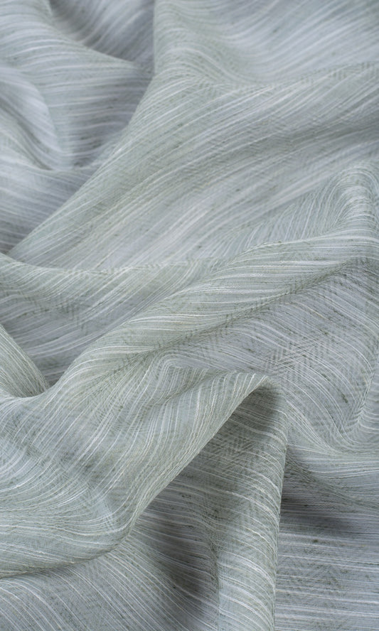 Textured Sheer Home Décor Fabric By the Metre (Grey-Green)