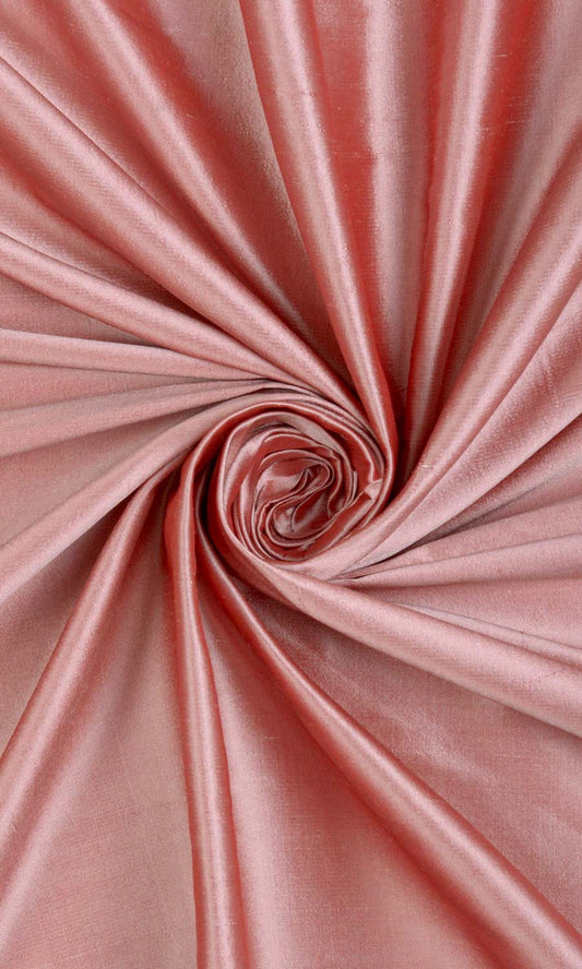 Shantung Silk Custom Home Décor Fabric By the Metre (Blush Pink/ Red)