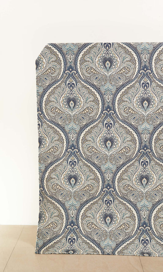 Custom Home Décor Fabric Sample (Blue/ Aqua Blue/ Sandy Beige)