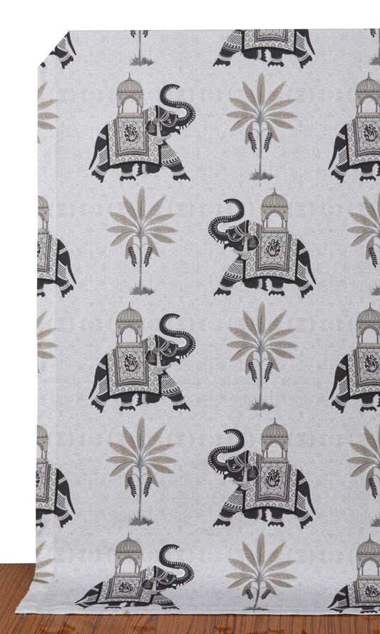 Cotton Printed Home Décor Fabric By the Metre (Grey)