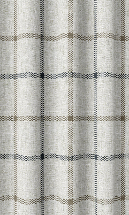 Check Patterned Window Blinds (Oatmeal White)
