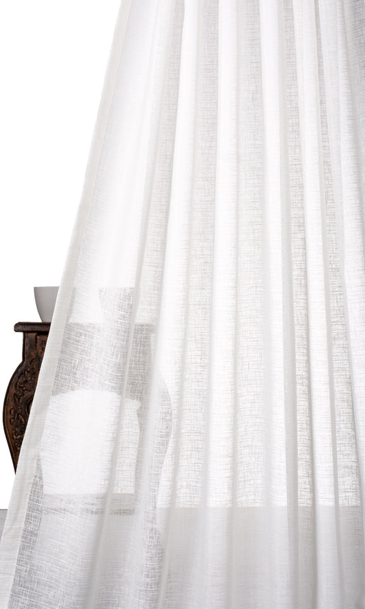 Plain Sheer Window Shades (White)