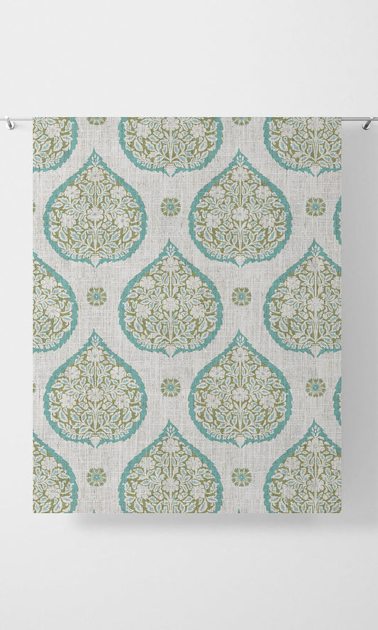 Paisley Home Décor Fabric Sample (Blue/ Green)