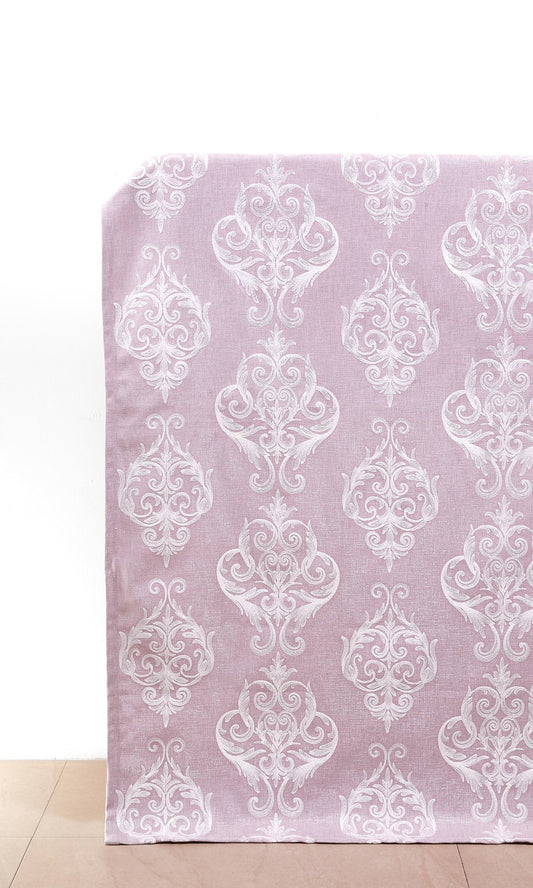 Custom Size Window Home Décor Fabric Sample (Mauve/ White)