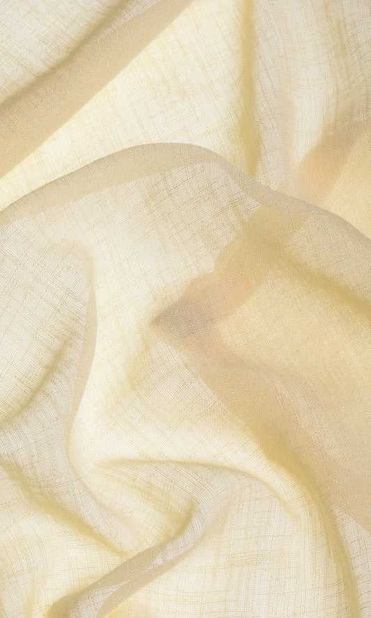 Linen Fine Weave Sheer Home Décor Fabric Sample (Lemon Yellow)