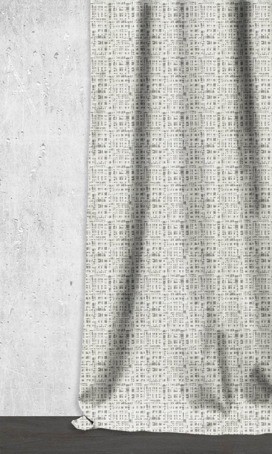 Custom Home Décor Fabric By the Metre (Eggshell White/ Pewter Grey)