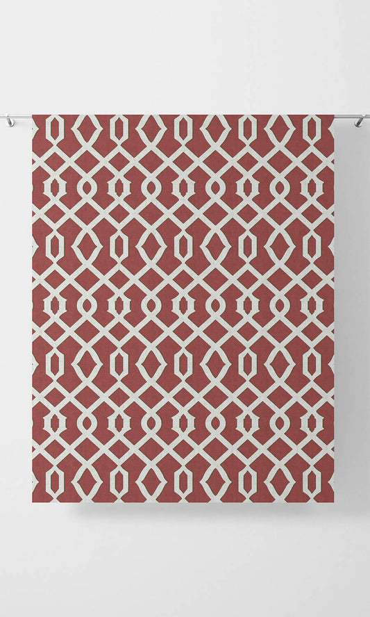 Trellis Patterned  Roman Blinds (Red)