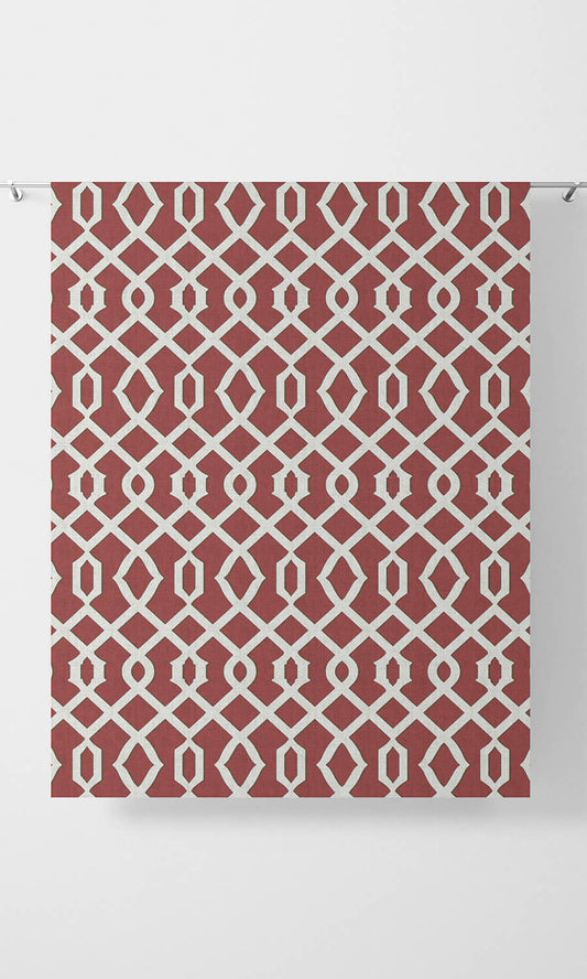 Trellis Patterned  Home Décor Fabric By the Metre (Red)