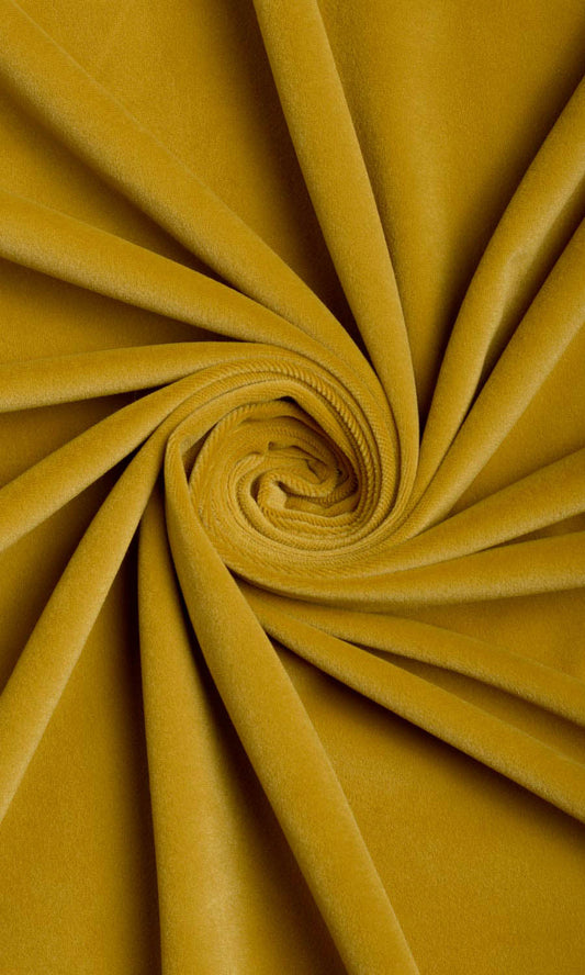 Velvet Home Décor Fabric By the Metre (Golden Yellow)