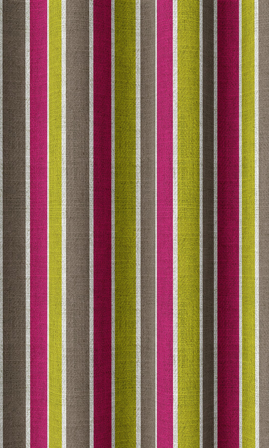 Custom Striped Print Home Décor Fabric By the Metre (Pink/ Green)