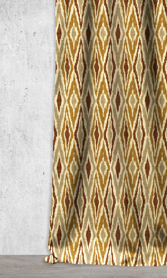 Patterned Ikat Shades (Antique Gold/ Orange)