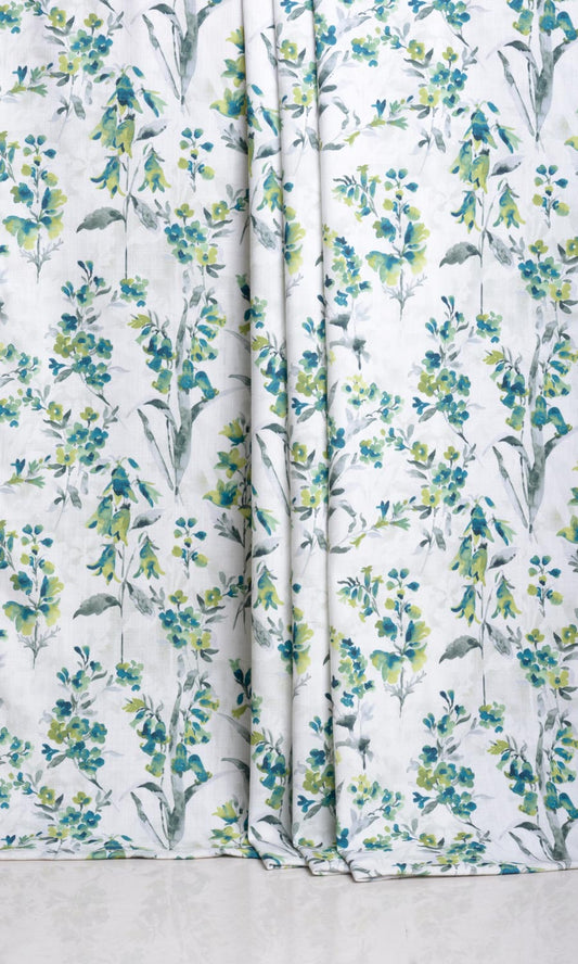 Floral Print Home Décor Fabric By the Metre (Blue/ Green)