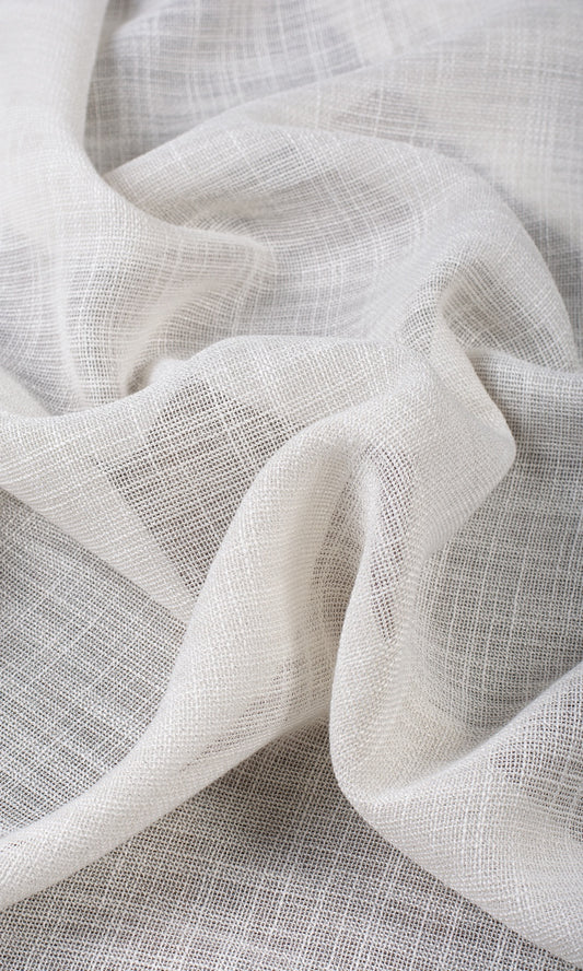 Textured Sheer Home Décor Fabric Sample (Alabaster White)