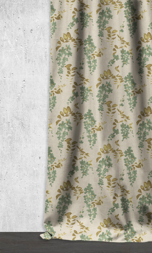 Dimout Floral Roman Shades/ Blinds (Green/ Grey)