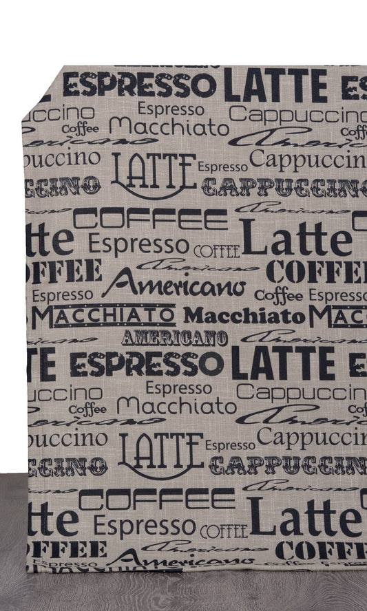 Coffee Theme Printed Home Décor Fabric By the Metre (Beige/ Brown/ Black)