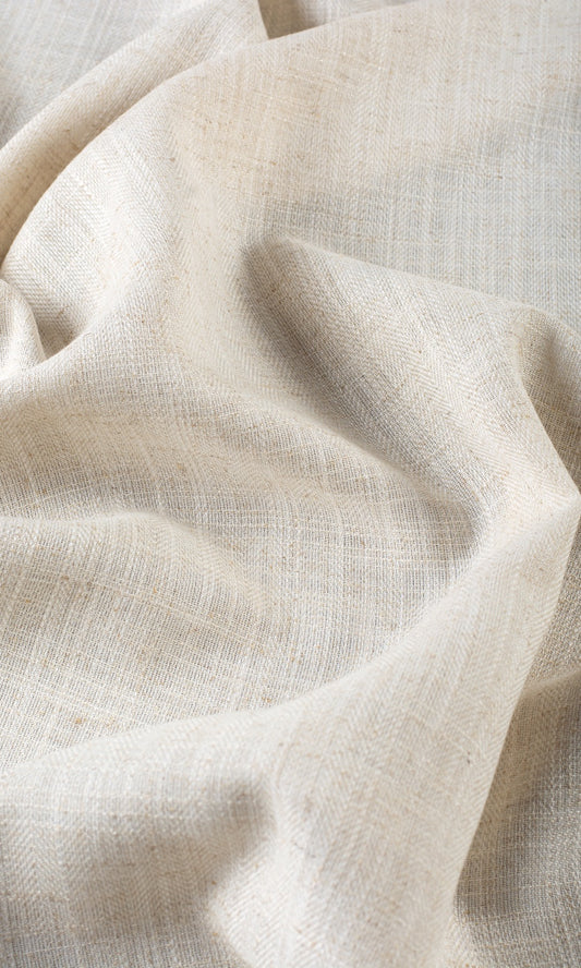 Plain Linen Blend Semi-Sheer Home Décor Fabric Sample (Warm Ivory/ Beige)